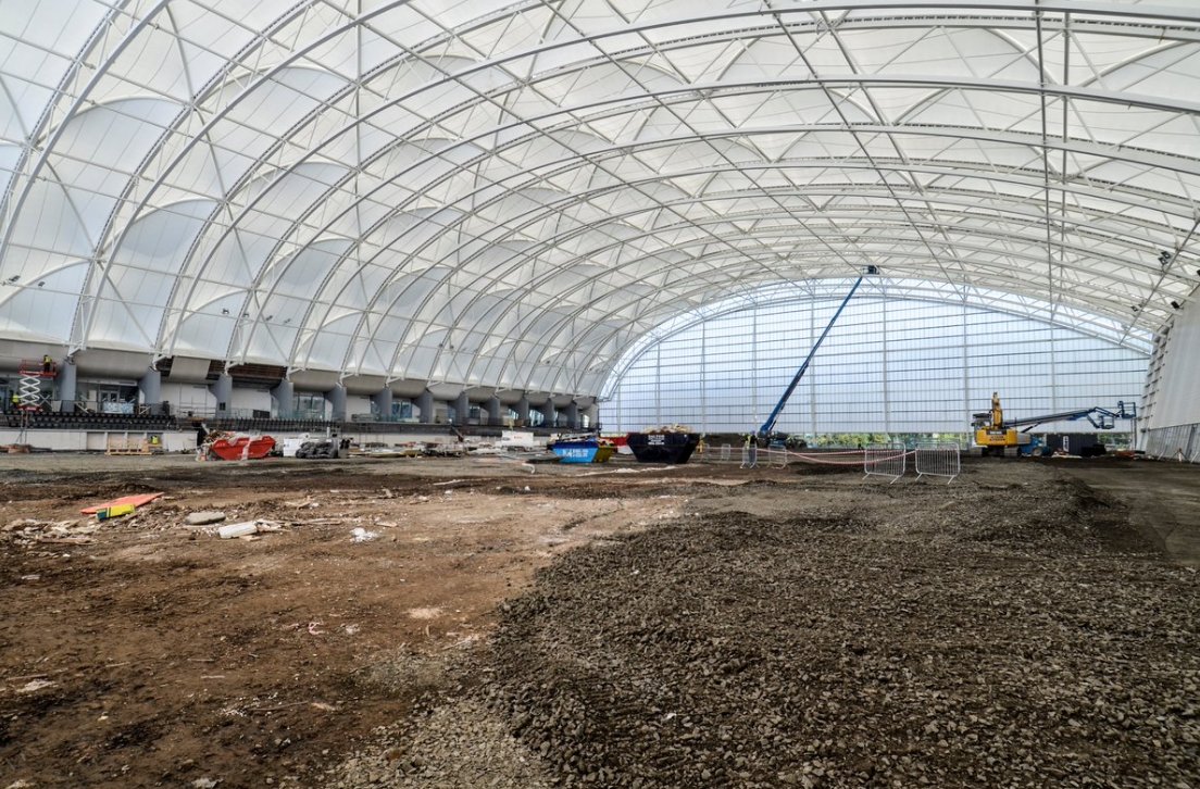 Oriamscotland's tweet image. More progress on the indoor pitch at #OriamScotland #37daystogo @Allsportscm @crummockltd