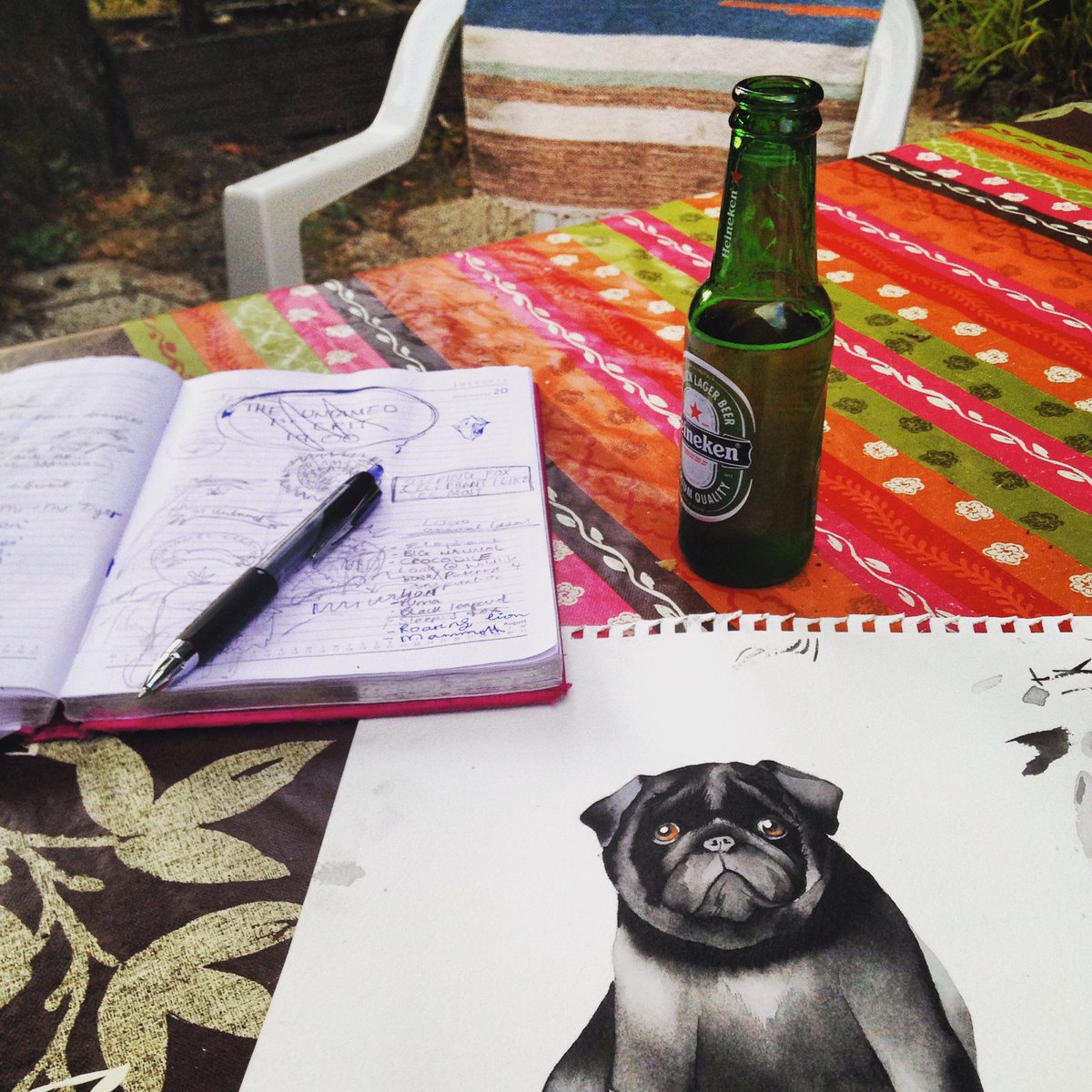 Studio_Taro's tweet photo. Brought my work on holiday Same thing but slower pace π» #illustration #maker #studiotaro #illustrator #pug #artwork https://t.co/hhCyfm3pZZ