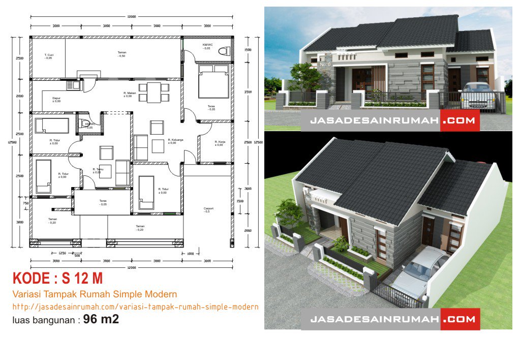 Contoh Desain Denah Rumah Modern Minimalis Terbaru 2020