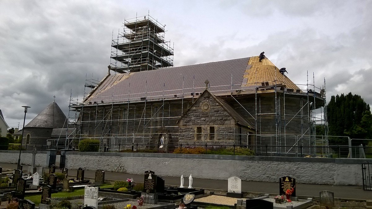 LBSproducts's tweet photo. #BangorBlue quality that lasts 138 y.o slates being replaced like for like with BB County slates St Eunans Donegal https://t.co/NqpnMwS3lf