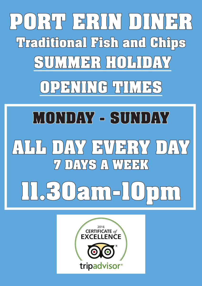 NEW extended opening times from today <a href="/porterinchippy1/">Port Erin Chippy</a> all over #SummerHolidays #SchoolsOutForSummer #iom #porterin