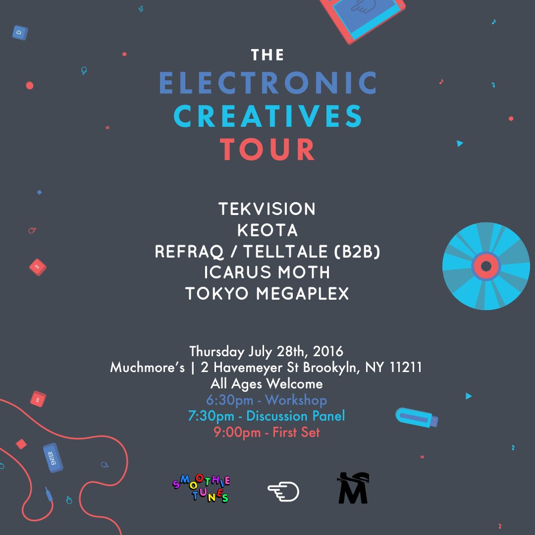 smoothietunes's tweet photo. 🎼ANNOUNCING🎼

@drastic_us presents: The Electronic Creatives Tour @mrmuchmores 

RSVP: https://t.co/bWbNEEZfTM https://t.co/Kc63sv0KWD