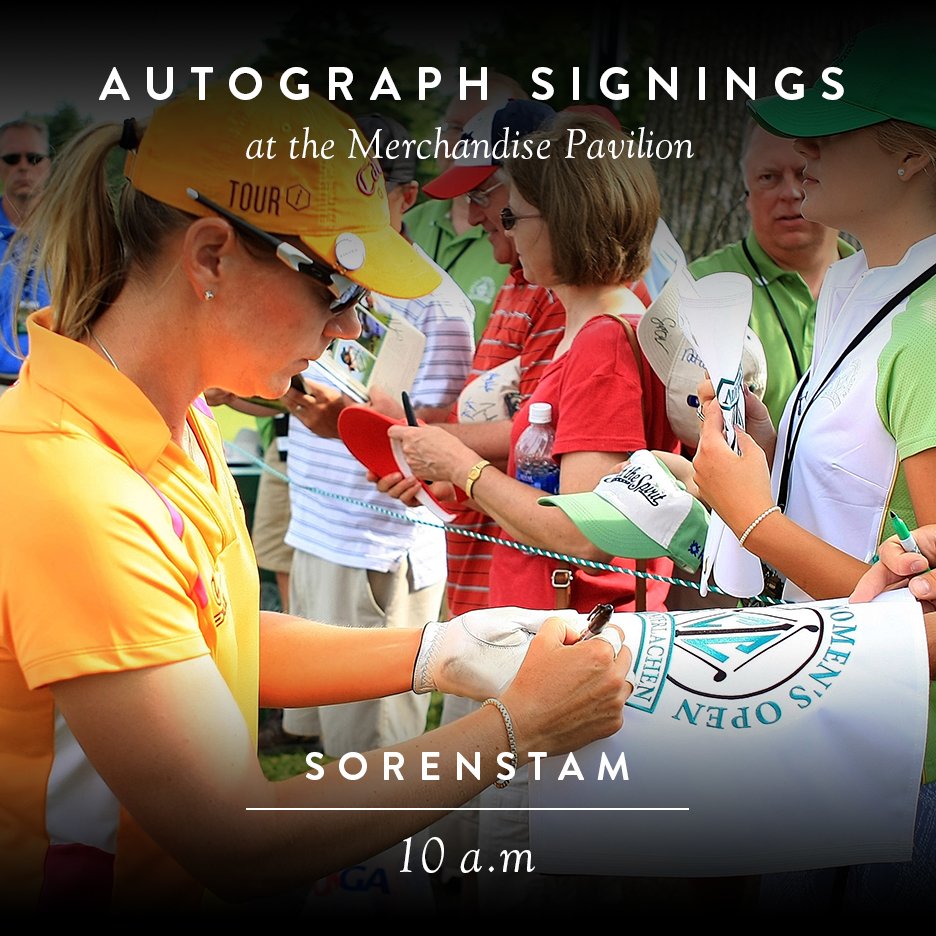 3x U.S. Women's Open champ, Hall of Famer <a href="/ANNIKA59/">Annika Sorenstam</a> signs autographs @ 10: Merchandise Pavilion. 40% off all merch!