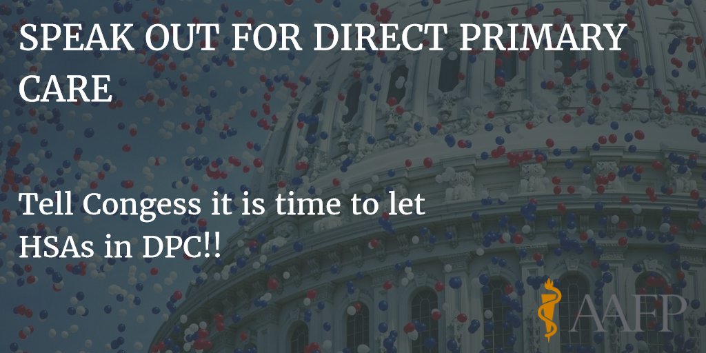 Speak Out: Tell legislators to open #DPC to the 20 million Americans with HSA's ow.ly/EpG83026aux #DPCSummit