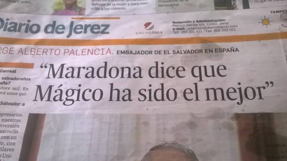 Titular: #Maradona dice que #MágicoGonzález ha sido mejor que él