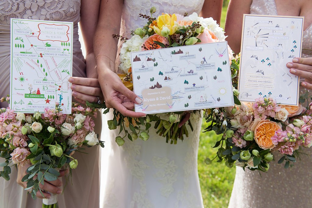 themapchick's tweet photo. When all 3 best friends have a CW Designs @themapchick wedding map! This photo was in order! #weddingmap #wedding https://t.co/PD7JW6IETB