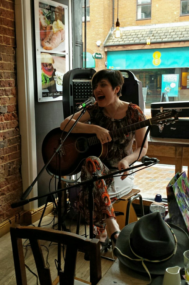 BfastatTrinitys's tweet photo. The beautiful @DariaKulesh in the @basilwholefoods #Tonbridge window for @TonbridgeFest #SunBrunch #Folk #Fabulous x https://t.co/LF5a5BIu4V