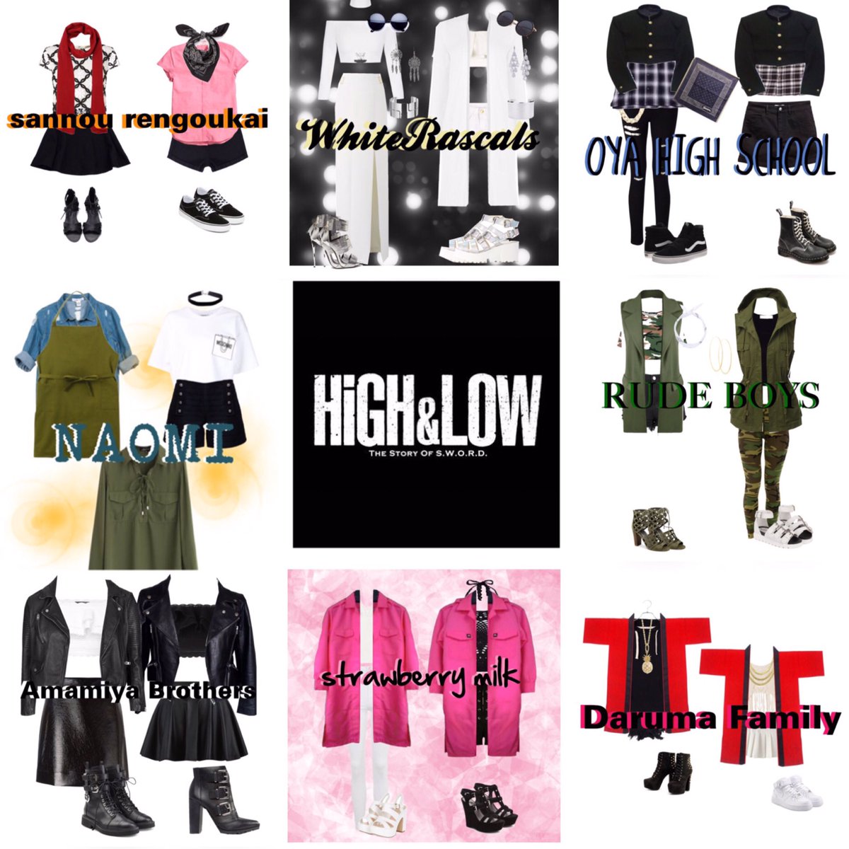 _kanonnon___'s tweet photo. HiGH＆LOWの参戦服つくってみた👊💥

参考にでもなれば幸いですね😊

#HiGH_LOW #参戦服
#SWORD #苺美瑠狂 
#雨宮兄弟 #ナオミ https://t.co/HMvMutURFv