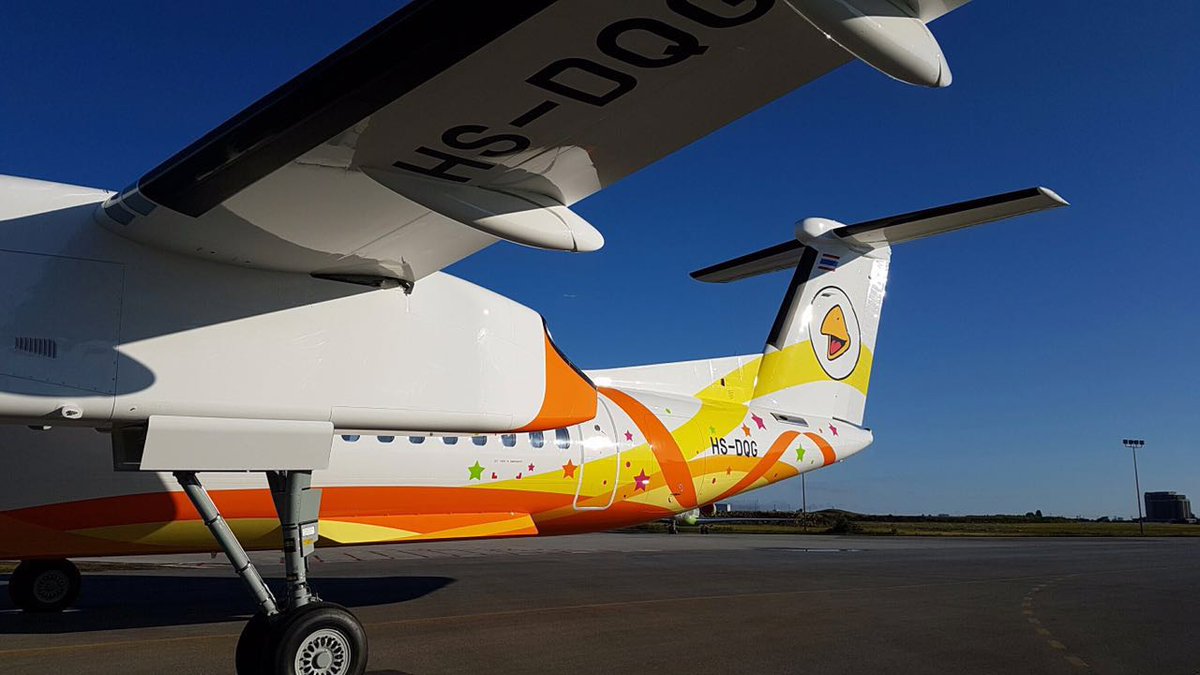 NokAirlines_ENG's tweet image. There she is, our newest Q400 from #Bombadier 'Nok Suk San' (HS-DQG) is coming home soon ✈ #nokair