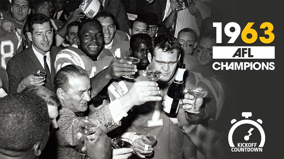 63 days until kickoff... The Chargers claimed the 1963 AFL Championship with a 5010 victory