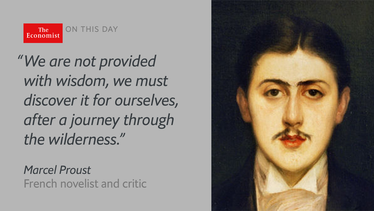 TheEconomist's tweet photo. The work of Marcel Proust—who was born #onthisday 1871—can now be read in graphic novel form https://t.co/7JqnDMz0no https://t.co/eZTmtJr5X1