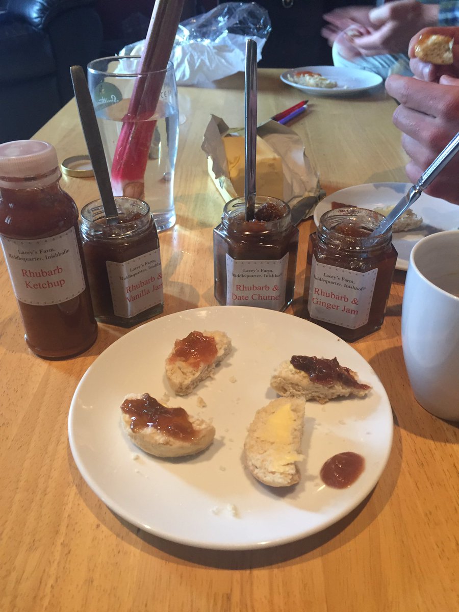 CLICprojectND's tweet image. We went to the store for milk and came back with all the rhubarb products possible. Thanks Lacy&apos;s farm!