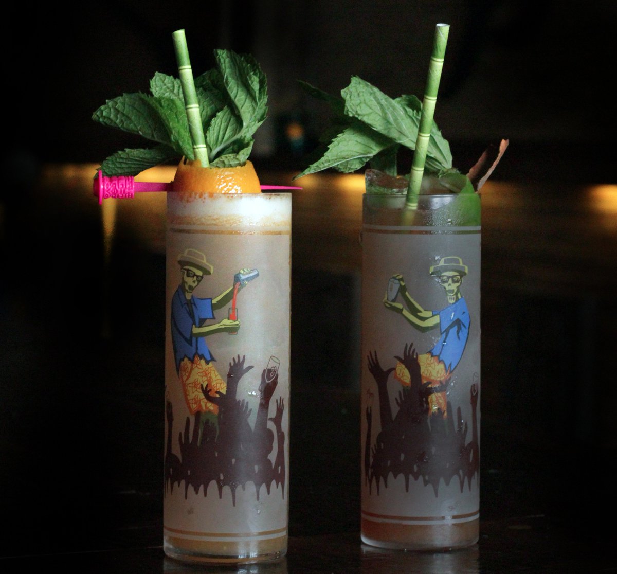 Latitude29_NOLA's tweet image. Portrait of Two Zombies, Glassware by @CocktailKingdom