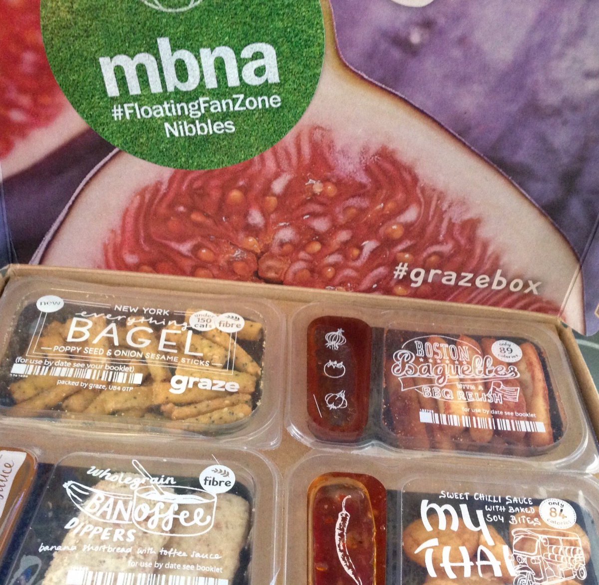 Dan_App's tweet photo. The @mbna #FloatingFanZone #GrazeBox looks ace...how can I try one? Any thoughts @leahmawee!?! #NiceTouch https://t.co/GF5LFytlOI
