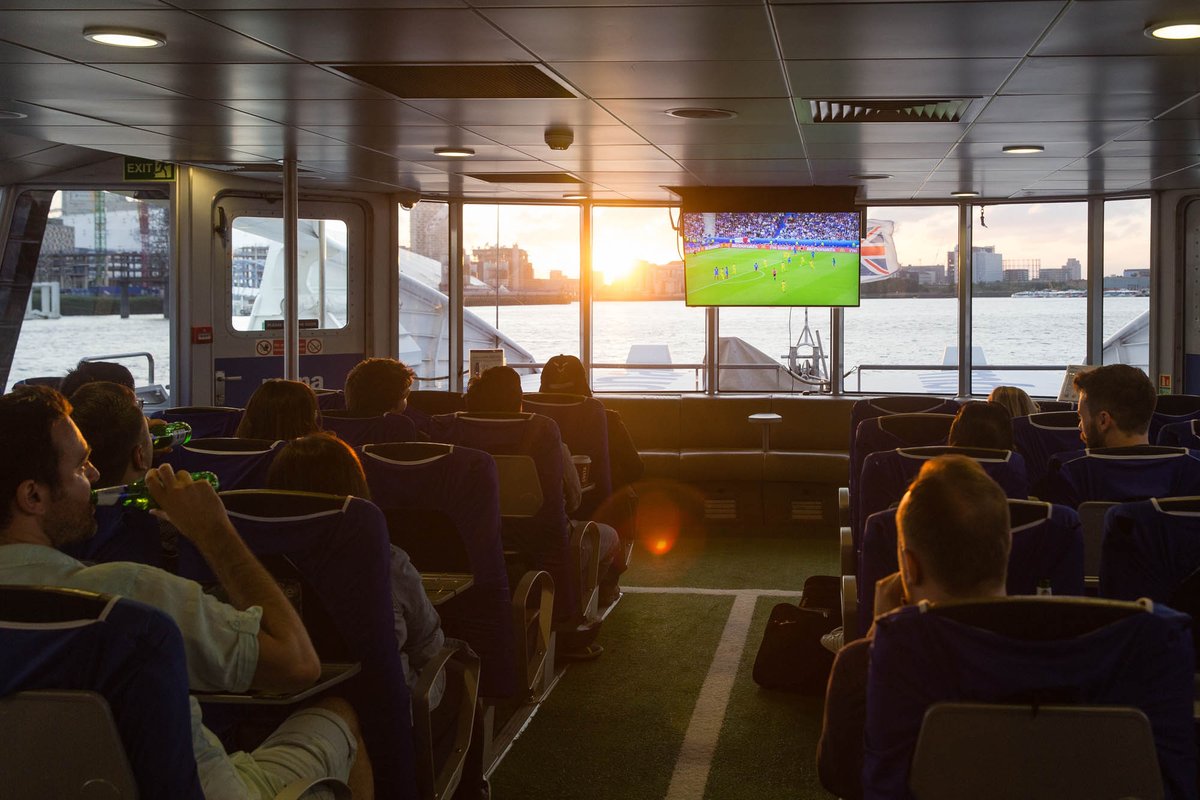 mbna's tweet photo. Don't want to make you jealous, but we're watching the game from the MBNA @ThamesClippers #FloatingFanZone. </gloat> https://t.co/tjRVFD60us