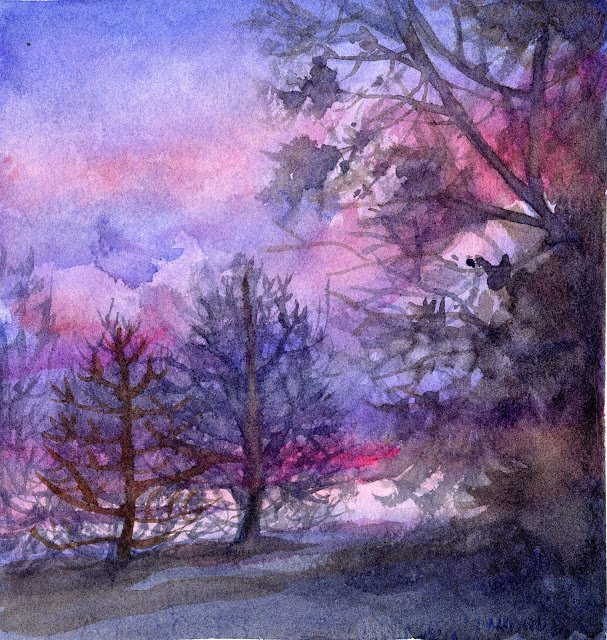 LifeImitatesDdl's tweet photo. Silhouetted on Purple and Pink #WorldWatercolorMonth #Watercolor #DeliberatelyCreative https://t.co/VuHMF7Egak https://t.co/NkQxfHluoE