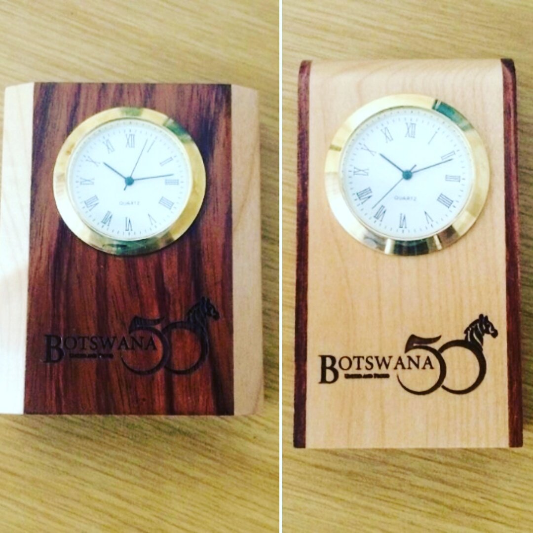 LaserTechBW's tweet photo. #Engraved #wooden desk #clocks.
#LaserEngraving #CorporateGifts #PersonalisedItems #Botswana #Botswana50 #BOT50 https://t.co/L7BxTKRlS9