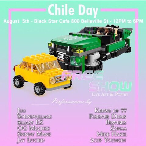 gotbesvibes's tweet photo. FREE SHOW

AUGUST 5TH, 800 BELLEVILLE ST IN ALGIERS

BESVIBES along with these other artists are live for #ChileDay2 https://t.co/VMn7e4runO