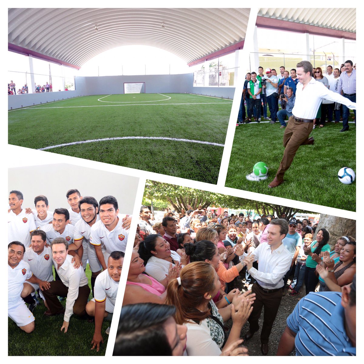 VelascoM_'s tweet photo. Habitantes de la colonia "5 de febrero" en Tapachula ya estrenaron la cancha de futbol rápido que rehabilitamos. https://t.co/wwQxRArUJe