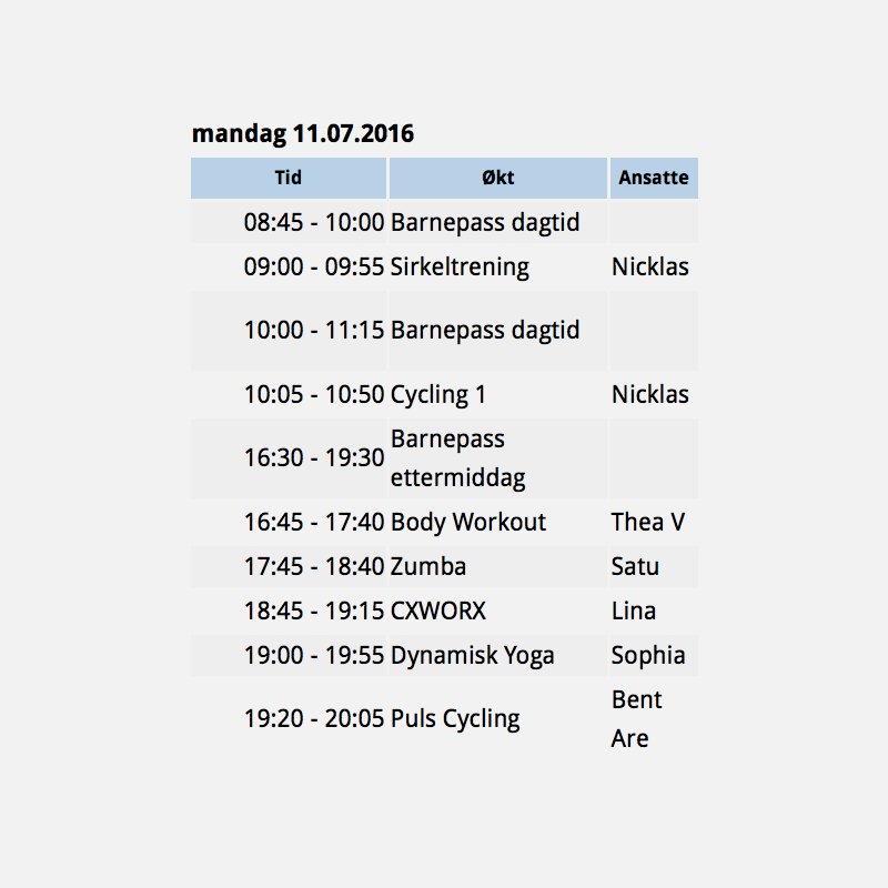 Velkommen til en god treningsøkt i morgen! 😃 Slik ser timeplanen ut hos Condis Lørenskog.