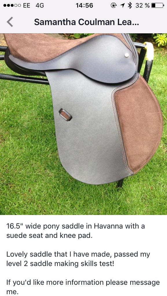 samcoulman's tweet photo. For sale! Bespoke, hand made pony saddle. Message me! #saddlery #leather #madebyme https://t.co/1Tv9MJRokC