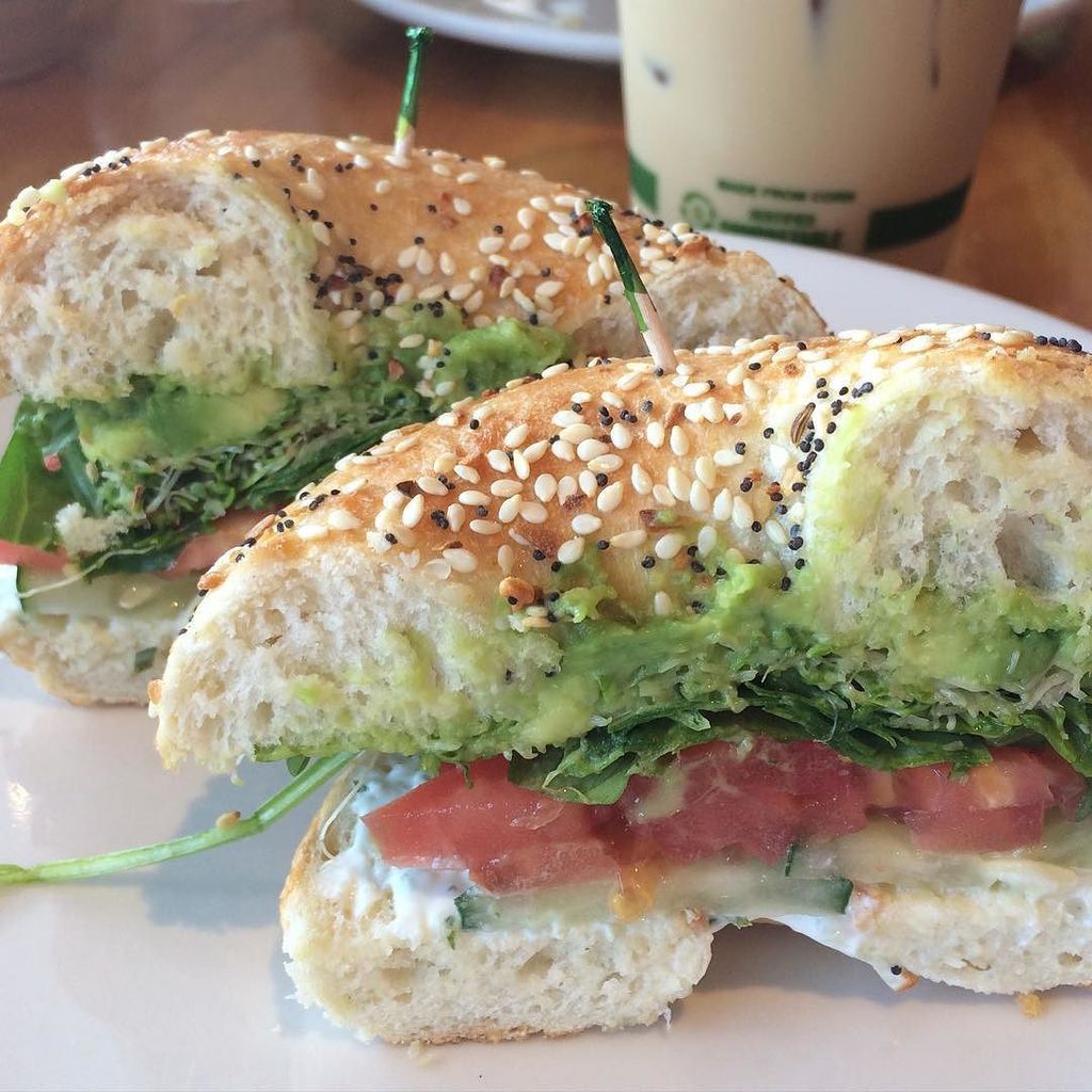 Afternoon delight. Veggie bagel + Iced Vanilla Bean Latte. Thank you, @dosecoffeeandtea | … ift.tt/29Ncp8N