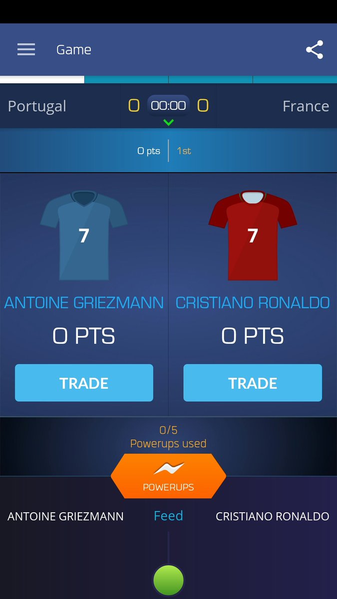 Martynoco83's tweet image. I just drafted Antoine Griezmann &amp;amp; Cristiano Ronaldo on @UltimateFanLive for #POR v #FRA