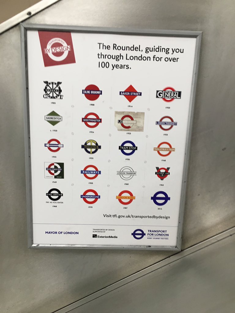 yyz010's tweet photo. Share the picture of how the logo of underground in London has changed over the years.#UMLondon https://t.co/BLfMehiNwS