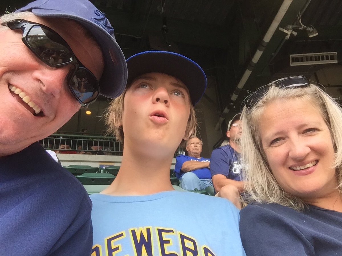 JohnZwicky's tweet photo. Sunday at Miller Park - Zach is still in awe of the place #BrewersMVPix https://t.co/orSuYQKhKC