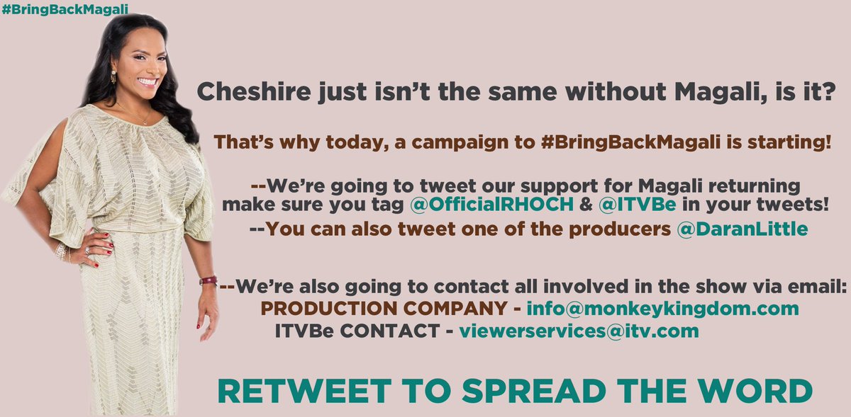 RHOCnews's tweet image. Let's start a campaign for @magaligorre to return to #RHOCheshire!

Retweet and spread the word!
@ITVBe