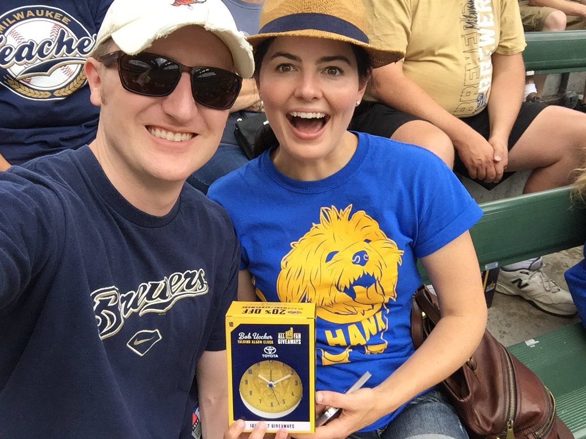 leigh_streit's tweet photo. @Brewers section 238, here 4 a series win vs the Cards and get a Uecker alarm clock for Sam Normington in WA state! https://t.co/Z5PIRbVsX8