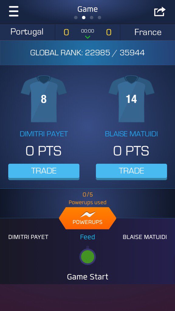 B94Hill's tweet photo. I just drafted Dimitri Payet &amp; Blaise Matuidi on @UltimateFanLive for #POR v #FRA https://t.co/LxuKFhpQWN https://t.co/xQgB95EGJs