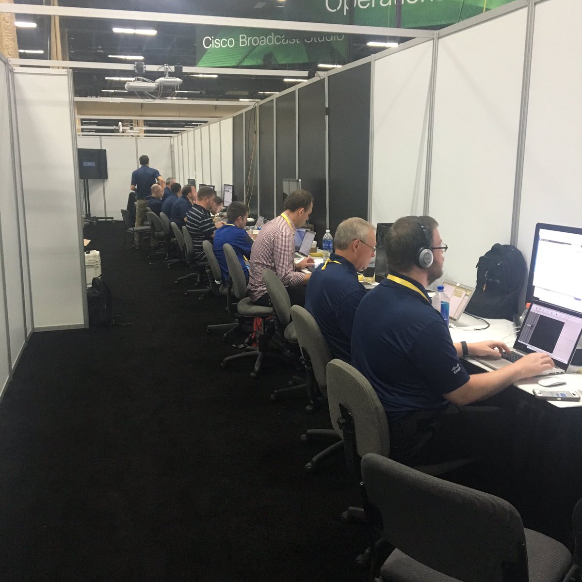 ciscodemoguy's tweet photo. @CiscoLive NOC team hard at work to bring you the Internets #CLUS #wifi and #security matter. Come see us this week https://t.co/Gw7xC31Tzi