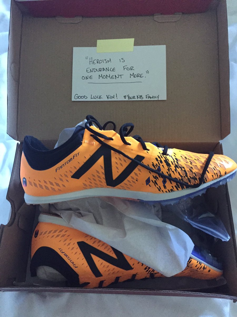 KimConley's tweet photo. My gift from @newbalance after 10,000m disappointment. #RioBound in the 5000m now! 🇺🇸🇺🇸🇺🇸 https://t.co/bJWy658aHC