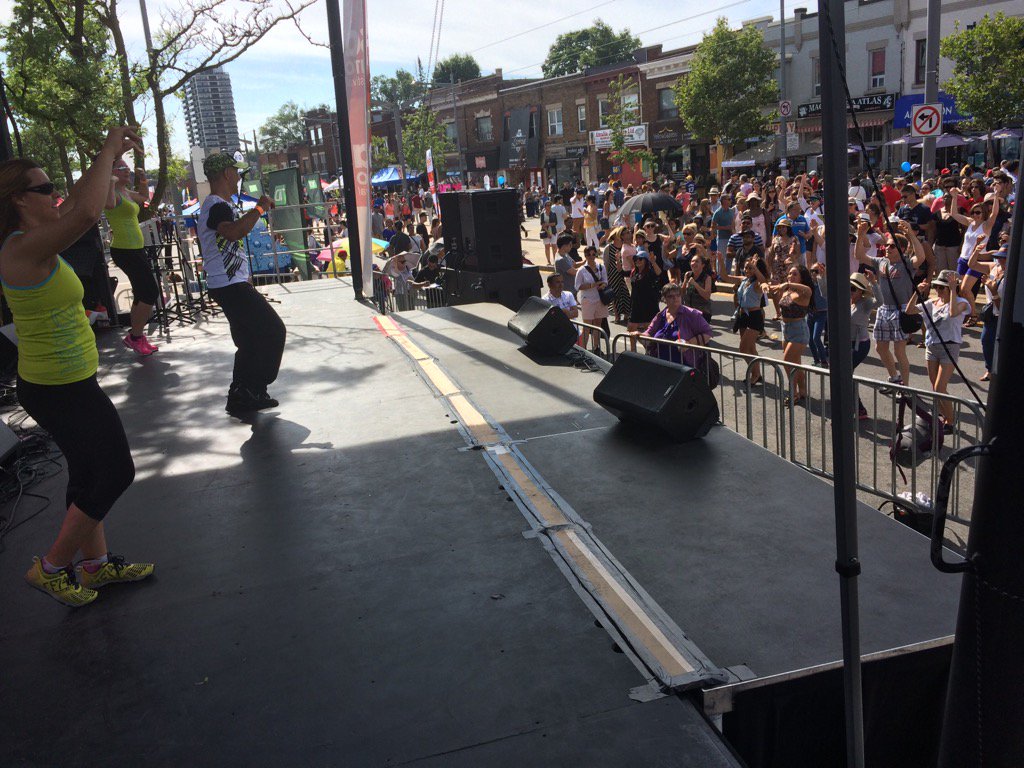 AmandaMartinezM's tweet photo. @ZumbaPaca getting @SalsaInToronto #SalsaOnStClair dancing in the street! https://t.co/wQHPpDjbbB