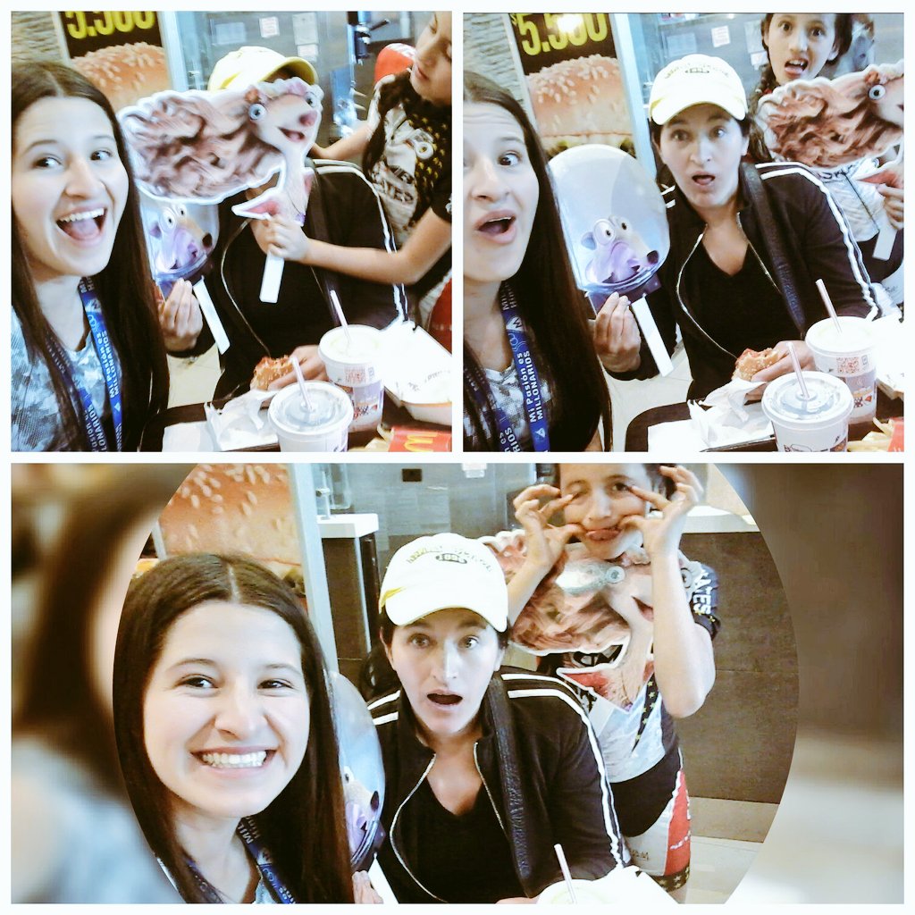 AlejandraMore80's tweet photo. #LaEraDelSelfieEnMc Nosotras amantes @McDonaldsCol el mejor almuerzo en Familia. Vamos de viaje mami 😆🍦🍔🍟🍗✈ https://t.co/JAgB7LqWGd