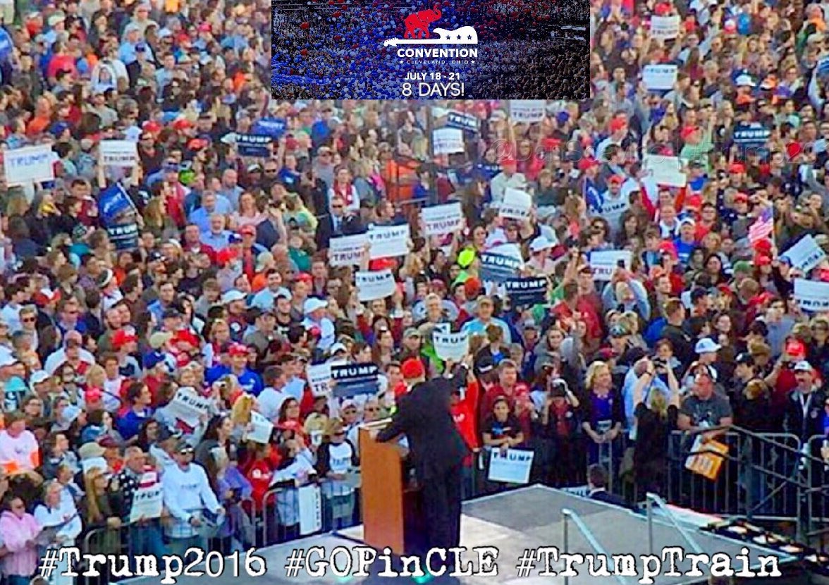 DanScavino's tweet photo. 8 DAYS! #GOPinCLE #Trump2016 https://t.co/i9b0ktjfV8