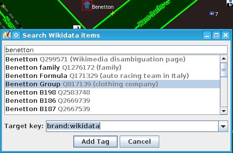 osmgraz's tweet image. You can now search and add #wikidata tags with #JOSM - thanks to @simon04net! Result of a talk at #fossgis2016 :-)