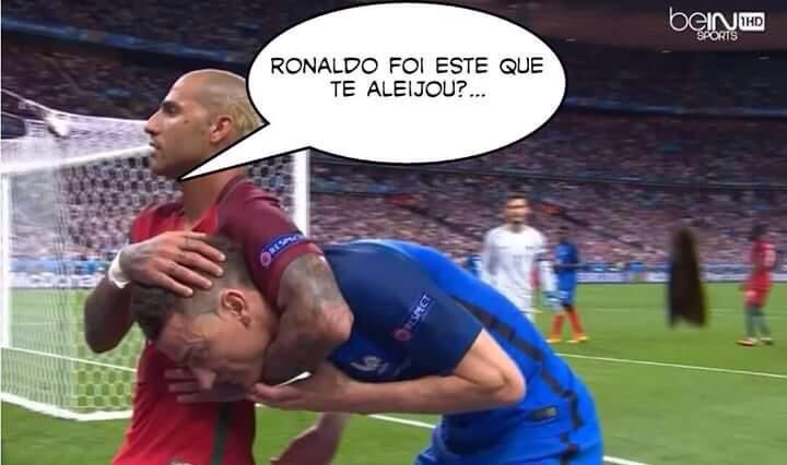 leoneltuto's tweet photo. Hey @Cristiano foi este que te aleijou ?.. Via @07RQuaresma #Euro2016Finale #SSFootball https://t.co/gkyk7Xcrph