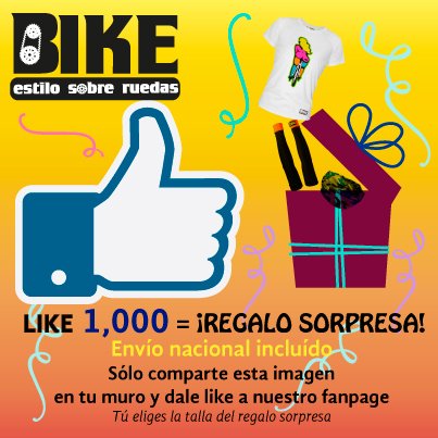 bikeestilo's tweet photo. Like 1,000 =¡REGALO SORPRESA!. Solo dale like a nuestro fan page de facebook (https://t.co/BU9qGnX6d9) https://t.co/2nni98G3GI