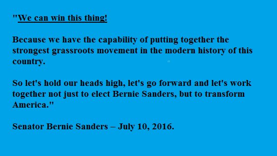 BaoThien's tweet photo. We r still with #BernieSanders #FeelTheBern #WeCanWinThisThing #TransformAmerica #DNCConvention & beyond https://t.co/guf2RNKFoa