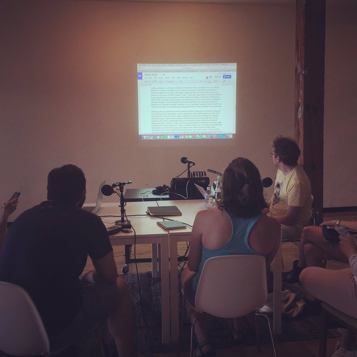 Working on our show! You free Friday at 8? Come to <a href="/iochicago/">The iO Theater</a> and help us pick the Peach Party presidential nominee!