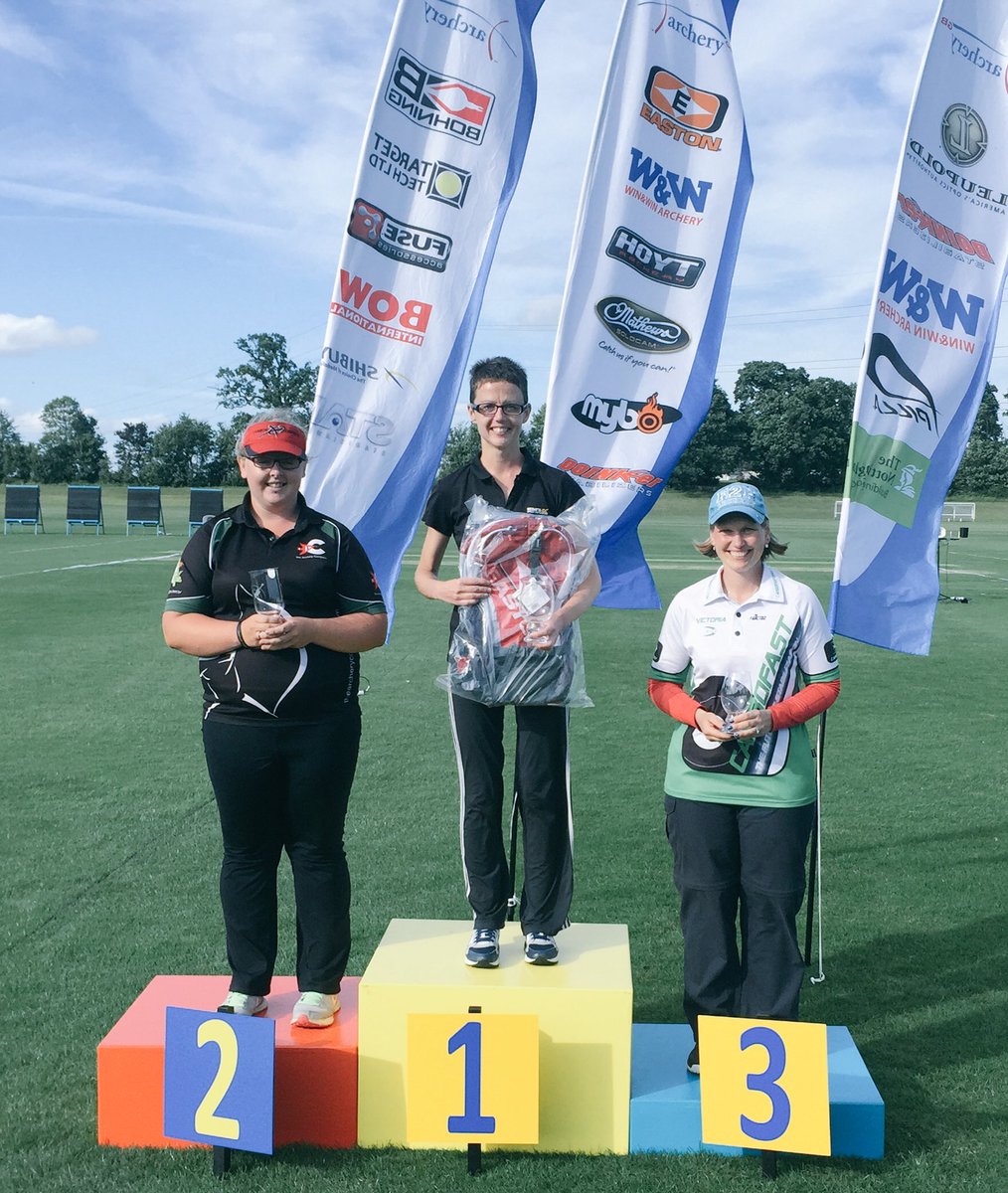 <a href="/archerygb/">Archery GB</a> women's compound podium stage 4 Susan Corless Daisy Clark <a href="/VicBarby/">Victoria Barby</a> #agbseries2016