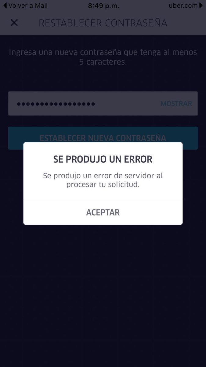 isa_quim's tweet photo. @Uber_MEX llevo días tratando de restablecer mi contraseña y SIEMPRE ME DICE ESTO! 💆🏽 https://t.co/ONfnBtttIL
