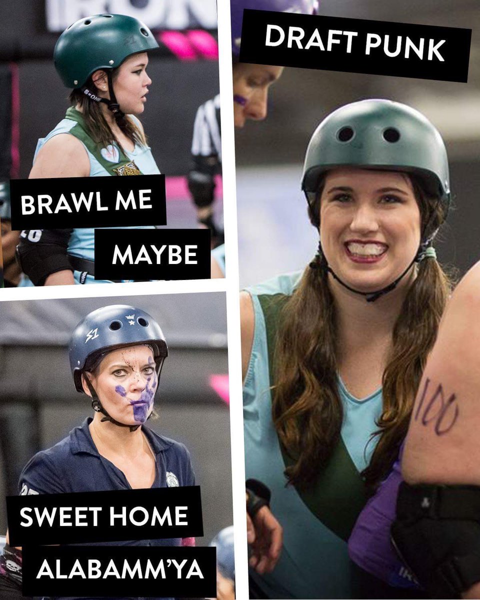 DerbyDolls's tweet photo. Monikers inspired by music: these 3 will two step into your hearts! Check 'em out July 16! https://t.co/zDRsxyJrsn https://t.co/LrxP5V0PKF