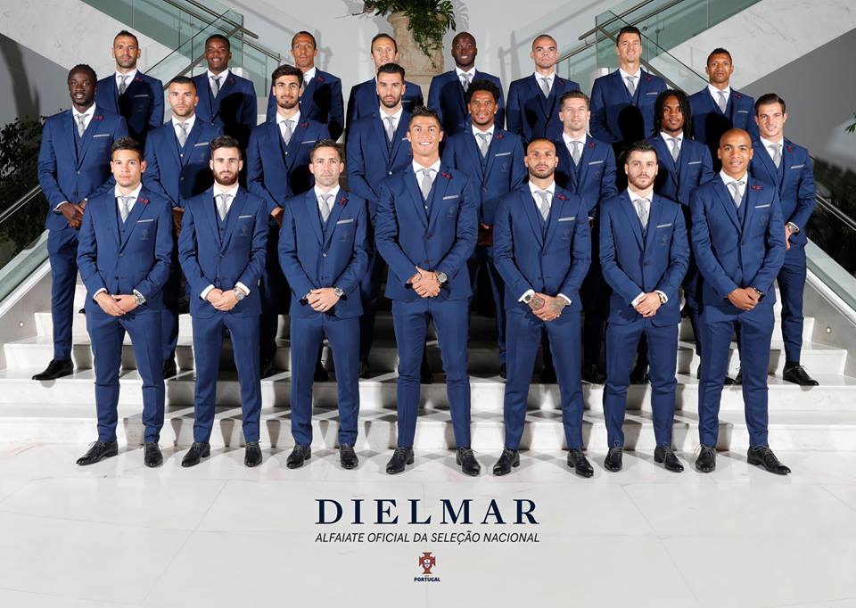 DAMAN_Magazine's tweet photo. Did you root for these champs at #Euro2016 ? The #POR national team is outfitted by Portugese menswear, #Dielmar https://t.co/Hb5faq7uw7