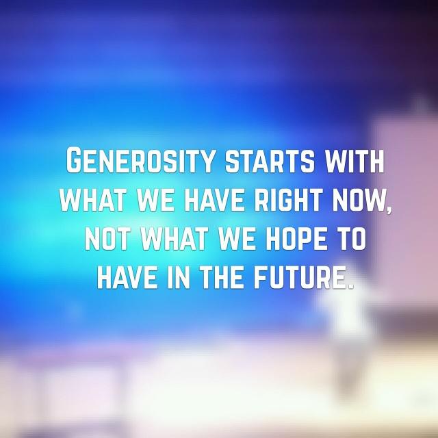 GreenAaker's tweet photo. Great reminder on #generosity from @nathanmchenry at @mill_citychurch today. Needed this. Hope it encourages you! https://t.co/E2NgSyPKo1