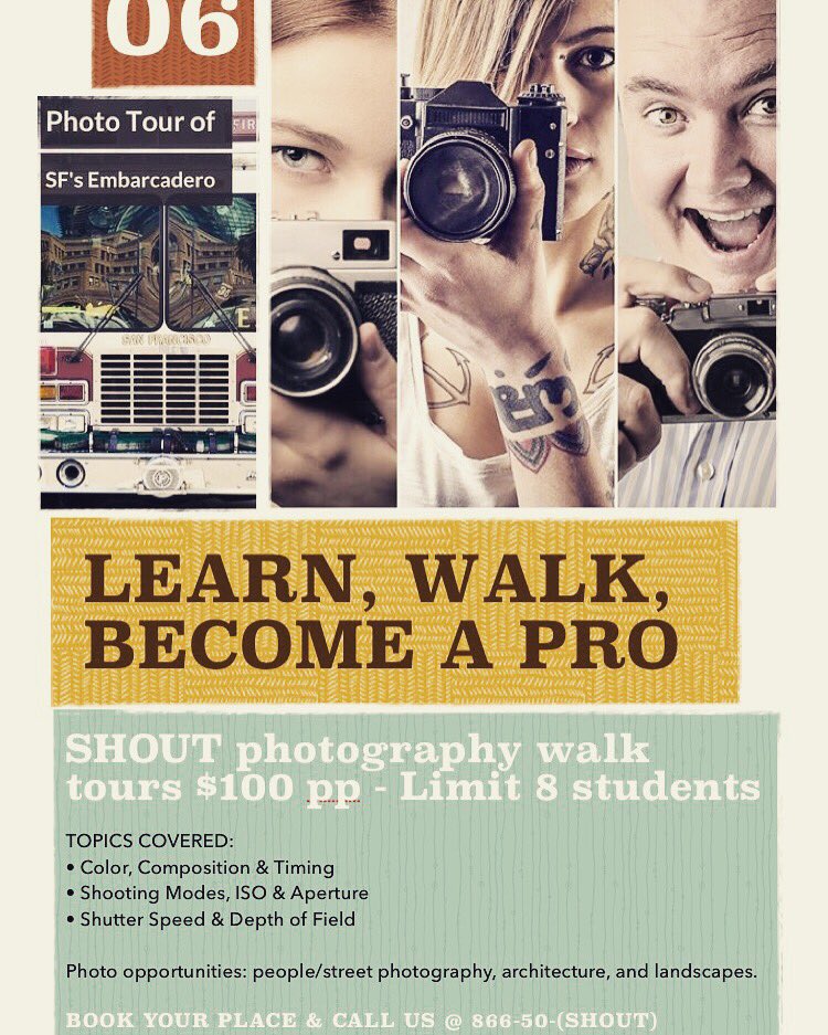 aboutashout's tweet photo. Our Photo Walk Tours will start on 6th of AUG. Walk around &amp; become a pro. #SanFrancisco #photography #walktours https://t.co/9M5E9hZgYS