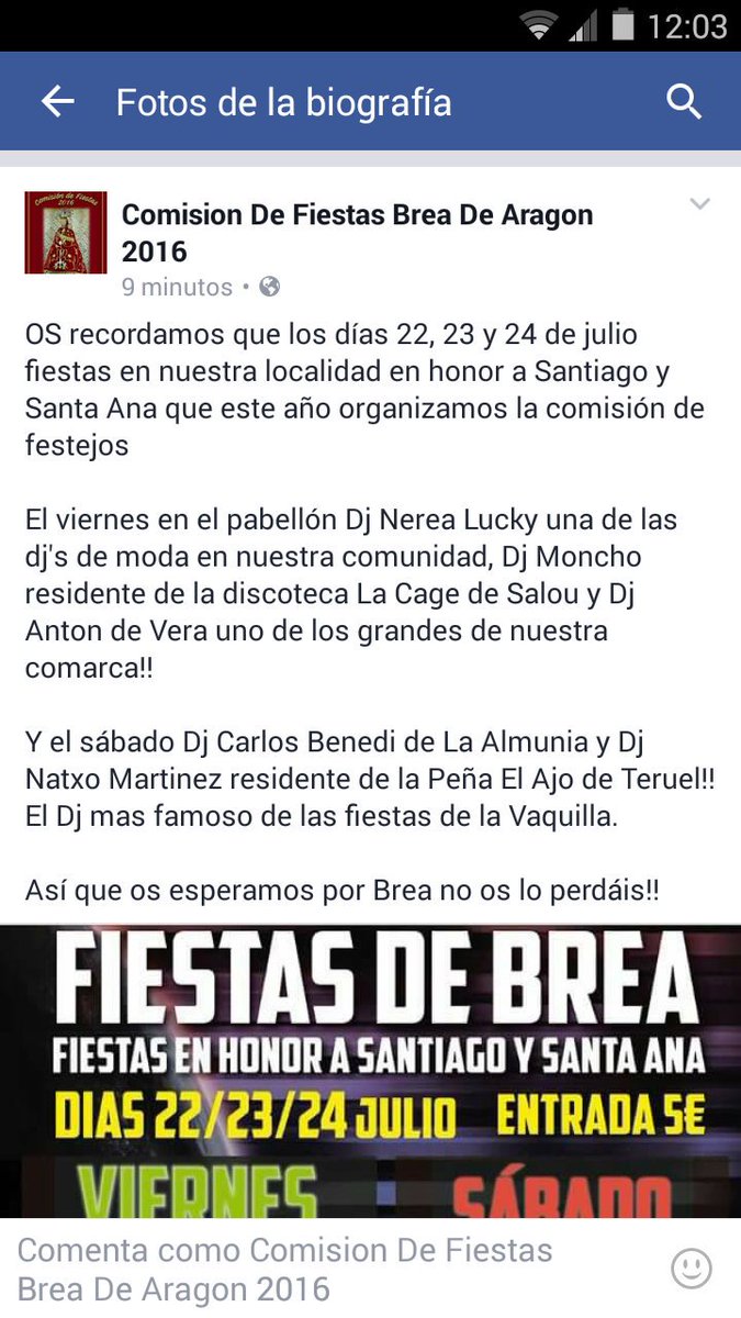 comisionbrea's tweet photo. Os esperamos en Brea los días 22, 23 y 24 de julio!! https://t.co/Xum0eXHEt8