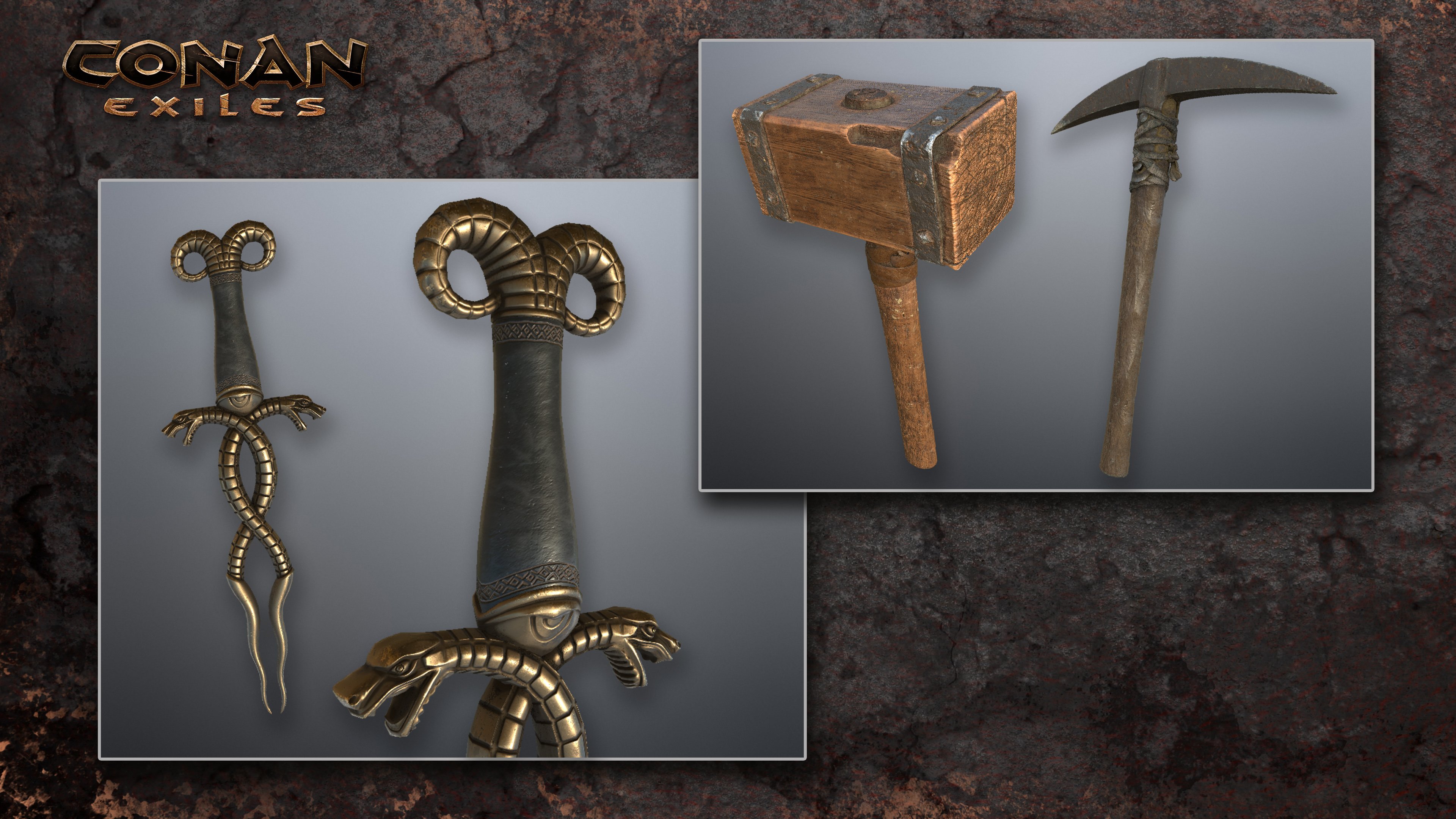 Conan Exiles on X: &ldquo;The hammer repairs, pickaxes break rocks, and 